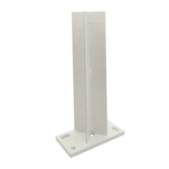 Hot C-Wood Paalhouder met voet wit RAL9010 tbv aluminium palen 6,8 x 6,8 cm