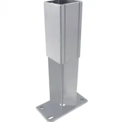 Sale Elephant Paalhouder met voet zilver gepoedercoat tbv aluminium tuinpaal 68 x 68 mm