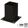 Sale Plus Danmark Paalhouder met voet zwart incl. schroeven tbv tuinpaal van 9 x 9 cm - 15 x 15 cm