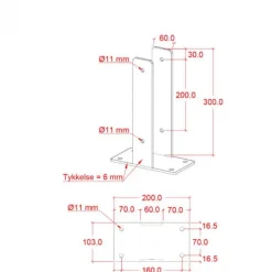 Clearance Plus Danmark Paalhouder met voet zwart tbv tuinpaal 9 x 9 cm - 30 cm