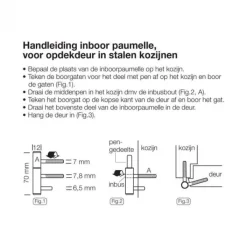 New Svedex Paumelle voor stalen kozijn 71 x 12 mm voor opdekdeuren - vernikkeld