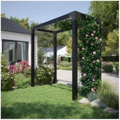 Online Plus Danmark Pergola hout met gaaspanelen - 198 x 108 x 208 cm