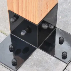 Wovar Pergola Vloerelement Zwart Gecoat - 9 x 9 cm palen - 2 stuks