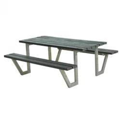 Plus Danmark Picknicktafel gerecycled kunststof grijs - Wega - 177 cm