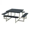 Outlet Plus Danmark Picknicktafel vuren - Picknick vierkant gegrond zwart