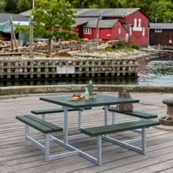 Sale Plus Danmark Picknicktafel vuren - Picknick vierkant gegrond groen