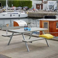 Clearance Plus Danmark Picknicktafel vuren gegrond grijsbruin - Alpha - 177 cm