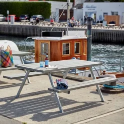 Clearance Plus Danmark Picknicktafel vuren gegrond grijsbruin - Alpha - 177 cm