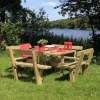 Clearance Plus Danmark Picknicktafel vuren geimpregneerd - Kombi - vierkant met rugleuning - 237 x 237 x 84 cm