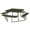 Plus Danmark Picknicktafel vuren geimpregneerd - Twist - vierkant gegrond groen