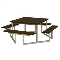 Online Plus Danmark Picknicktafel vuren geimpregneerd - Twist - vierkant gegrond zwart