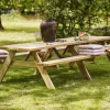 Online Plus Danmark Picknicktafel vuren geimpregneerd - Opklapbare zitting 149 x 300 x 71 cm
