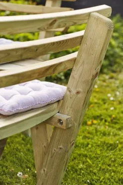 Plus Danmark Picknicktafel vuren geimpregneerd - Kombi - rond met rugleuning - 237 x 237 x 84 cm