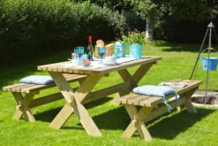 Best Plus Danmark Picknicktafel vuren geimpregneerd - Nostalgi - 76 x 177 x 72 cm
