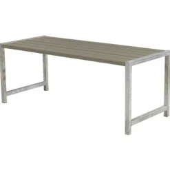 Discount Plus Danmark Planken tafel vuren geimpregneerd - Plankesaet grijsbruin 77 x 186 x 72 cm