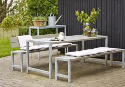 Discount Plus Danmark Planken tafel vuren geimpregneerd - Plankesaet grijsbruin 77 x 186 x 72 cm