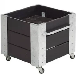 Online Plus Danmark Plantenbak vuren geimpregneerd - Cubic zwart 46 x 50 x 45 cm