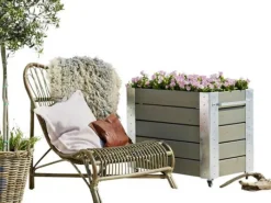 Plus Danmark Plantenbak vuren geimpregneerd - Cubic grijsbruin 87 x 50 x 70 cm