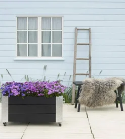 Outlet Plus Danmark Plantenbak vuren geimpregneerd - Cubic zwart 87 x 50 x 45 cm