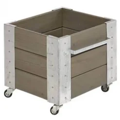 New Plus Danmark Plantenbak vuren geimpregneerd - Cubic grijsbruin 46 x 50 x 45 cm