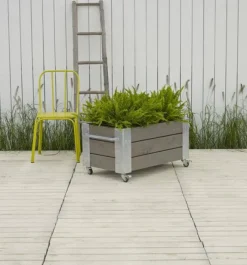 New Plus Danmark Plantenbak vuren geimpregneerd - Cubic grijsbruin 87 x 50 x 45 cm