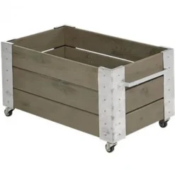 New Plus Danmark Plantenbak vuren geimpregneerd - Cubic grijsbruin 87 x 50 x 45 cm