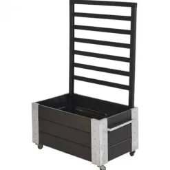 Hot Plus Danmark Plantenbak vuren geïmpregneerd - Cubic roomdivider zwart 87 x 50 x 130 cm