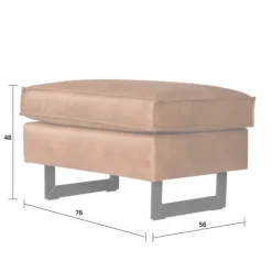 Online HomingXL Poef - Riverdance - leer Colorado grijs 02