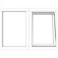 Discount TrendHout RKC Meranti wit - draai/kiep LD + vast - 154,8 x 107,4 cm