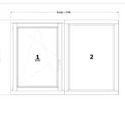 Discount TrendHout RKC Meranti wit - draai/kiep LD + vast - 154,8 x 107,4 cm