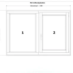 Discount TrendHout RKC Meranti wit - vast + draai/kiep RD - 154,8 x 107,4 cm