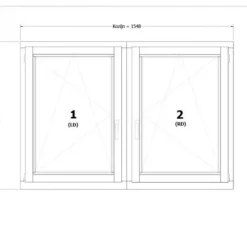 Sale TrendHout RKC Meranti wit - 2x draai/kiep LD + RD - 154,8 x 107,4 cm