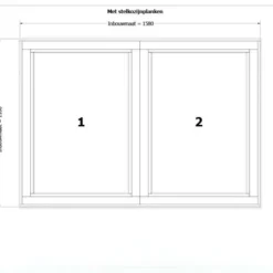 Clearance TrendHout RKC Meranti wit - 2x vast - 154,8 x 107,4 cm