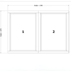 Clearance TrendHout RKC Meranti wit - 2x vast - 154,8 x 107,4 cm