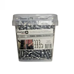 Elephant RVS schroef torx-plat 6 x 28 mm (1000 stuks)