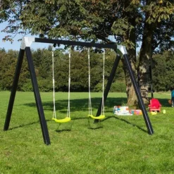 Discount Plus Danmark Schommelframe vuren geimpregneerd - Cubic Luxus zwart 2 schommelplanken lime