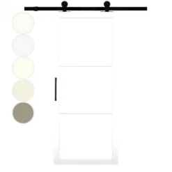 Hot Austria Schuifdeur - Nero Legno - Livorno - Voorbehandeld wit