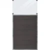 Plus Danmark Schutting composiet & glas in stalen frame - Futura recht antraciet (90 x 180 cm)