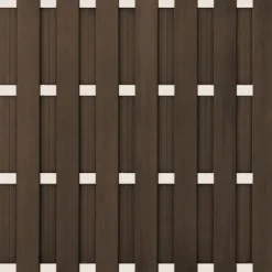 Hot C-Wood Schutting composiet Bari donker bruin met blank aluminium frame (180 x 180 cm)