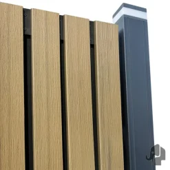 Clearance Elephant Schutting composiet co-ex Stripes Black - Eik (180 x 180 cm)