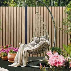 Clearance Elephant Schutting composiet co-ex Stripes Black - Eik (180 x 180 cm)