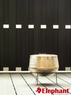 New Elephant Schutting composiet Design antraciet met blank aluminium frame (90 x 180 cm)