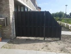 Sale Elephant Schutting composiet Design antraciet met antraciet aluminium frame (180 x 180 cm)