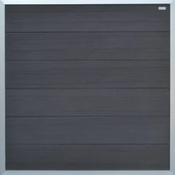 Sale Elephant Schutting composiet Forte antraciet met blank aluminium kader (180 x 180 cm)