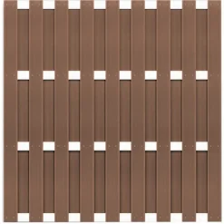 Sale C-Wood Schutting composiet Ibiza bruin met blank aluminium frame (180 x 180 cm)