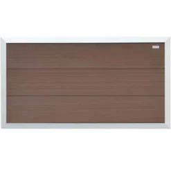 Elephant Schutting composiet laag Forte bruin met blank aluminium kader (180 x 93 cm)