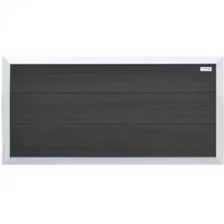 Online Elephant Schutting composiet laag Forte antraciet met blank aluminium kader (180 x 93 cm)