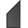 Clearance Elephant Schutting composiet schuin Forte antraciet met antraciet aluminium kader (90 x 180/93 cm)