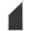 Best Elephant Schutting composiet schuin Forte antraciet met blank aluminium kader (90 x 180/93 cm)