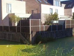 Elephant Schutting composiet schuin Design antraciet met blank aluminium frame (90 x 180/93 cm)